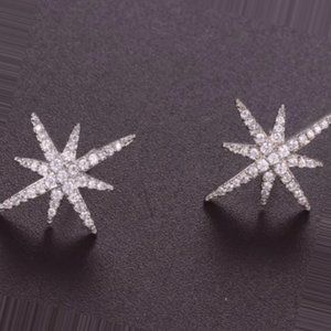 Earrings starburst cz stud
